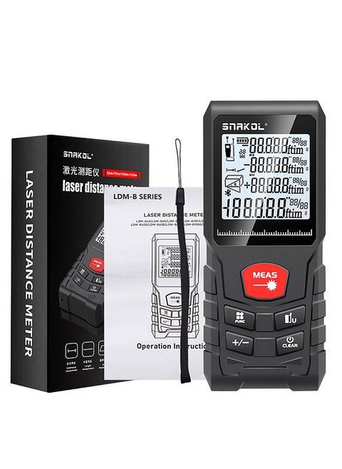 Intelligent Laser Rangefinder Digital Laser Distance Meter with Single Continuous Volumes Area Pythagoras Measurement Modes Adjustable Function IP54 Waterproof