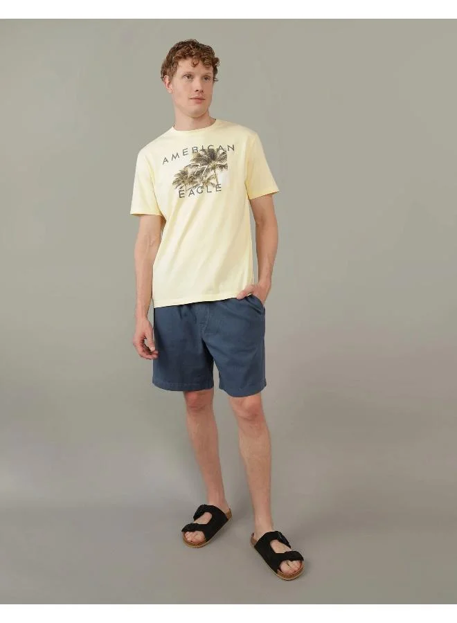 American Eagle AE 7" Linen-Blend Lived-In Trekker Short