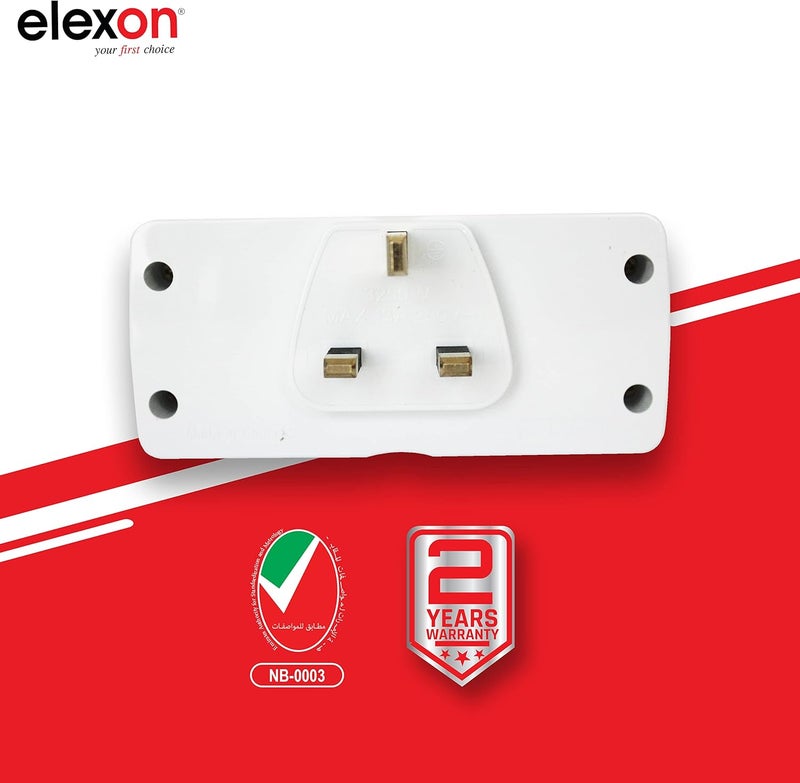 elexon EL 7314 - T Socket Universal Extension Power Adapter, Wall Socket 4 Way Electrical Outlet Adaptor, 4 Pin Electric Sockets for Home, Office (White) - Image 5