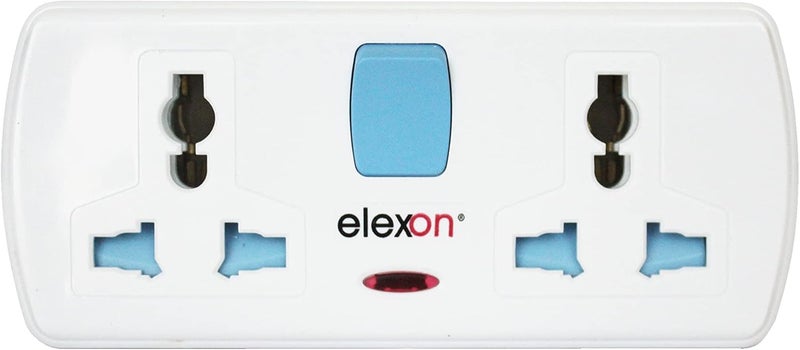 elexon EL 7314 - T Socket Universal Extension Power Adapter, Wall Socket 4 Way Electrical Outlet Adaptor, 4 Pin Electric Sockets for Home, Office (White) - Image 1