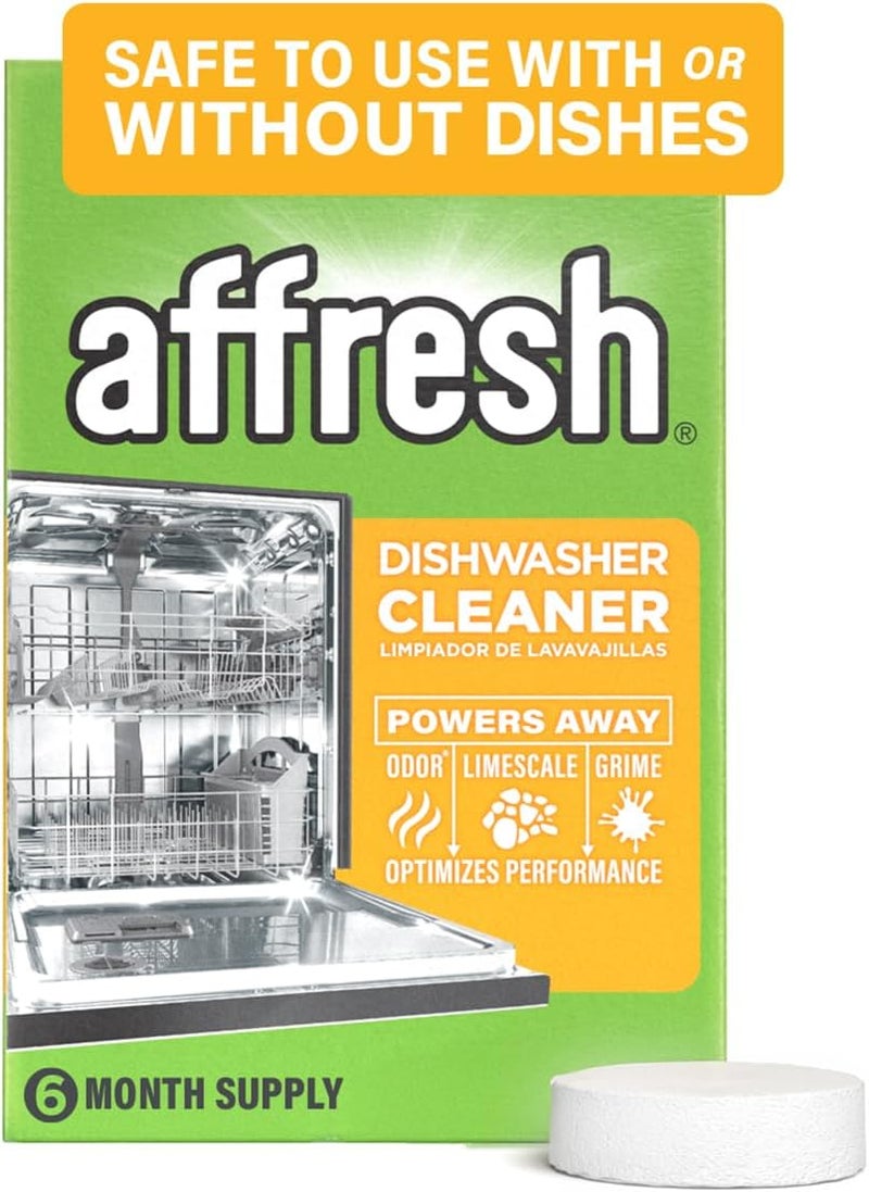 Dishwasher Cleaner, Helps Remove Limescale and Odor-Causing Residue, 6 Tablets - Image 1