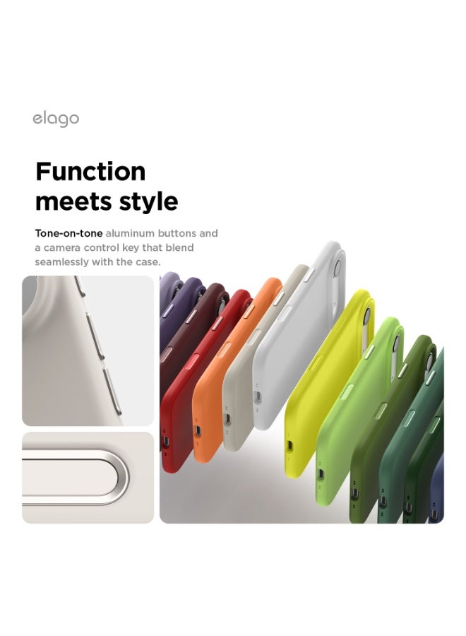 Elago Magnetic Liquid Silicone for iPhone 17 Air case cover [Camera Control Button Cover] compatible with MagSafe Shockproof - Stone - Image 4