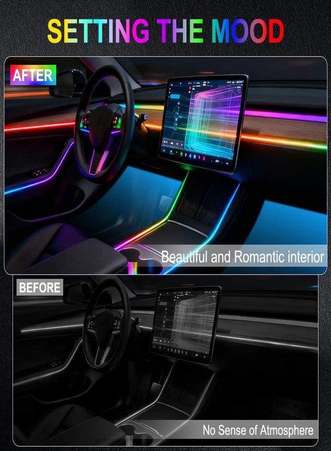 TEKSHINNY إضاءة داخلية للسيارة من الأكريليك، طقم شريط إضاءة LED RGB داخلي مع وضع مزامنة الموسيقى، طول 55 بوصة مناسب للشاحنات الصغيرة والشاحنات وسيارات الدفع الرباعي والمركبات الكبيرة (6 في 1) - Image 4