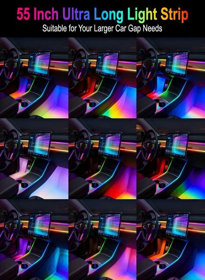TEKSHINNY إضاءة داخلية للسيارة من الأكريليك، طقم شريط إضاءة LED RGB داخلي مع وضع مزامنة الموسيقى، طول 55 بوصة مناسب للشاحنات الصغيرة والشاحنات وسيارات الدفع الرباعي والمركبات الكبيرة (6 في 1) - Image 3