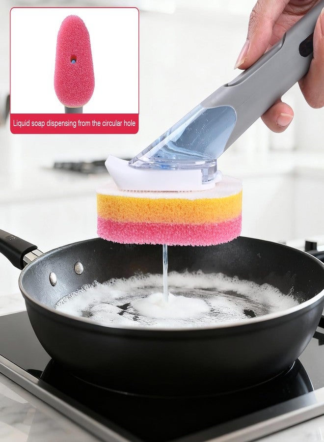 RIMAY Sponge Refills for Scrub Daddy Dish Daddy - 20 Packs Dish Wand Refills, Scrub Brush Replacement Heads, Dish Brush Replacement Head for Kitchen Cleaning, Pink (Only Sponge Heads) - Image 5
