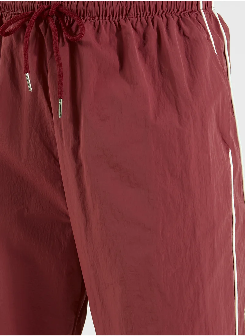 FRWD Elasticised Waist Woven Pants With Side Stripes