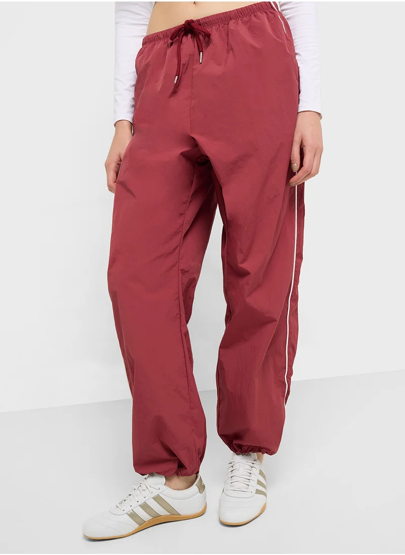 FRWD Elasticised Waist Woven Pants With Side Stripes