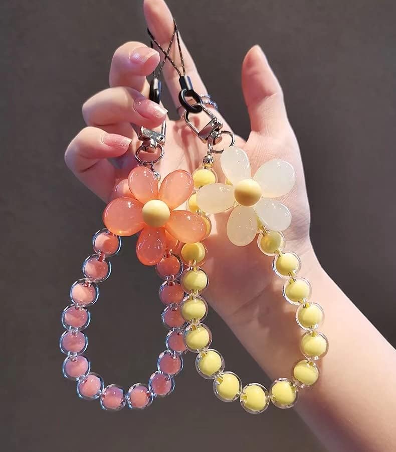 KHOLAD Pearl Charm, Detachable Wrist Strap, Hands-Free Keychain, Aesthetic Beaded Chain, Phone Case Accessories for Women Girls, White - Image 3