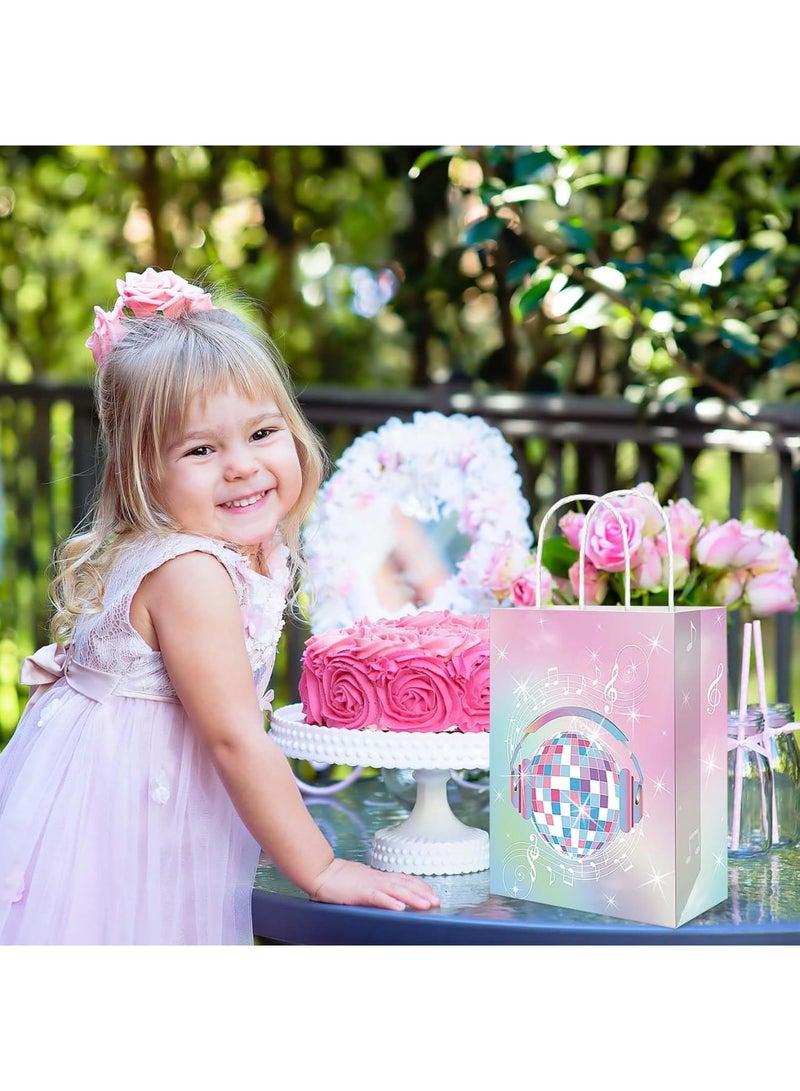 SOLARAE Singer Theme Party Party Gift Bags, 24 Pcs Popular Music Theme Gradient Tint Paper Favor Boxes, Double Sided Pattern Pop Star Theme Party Supplies for Birthday, Wedding, Bridal Shower - Image 2