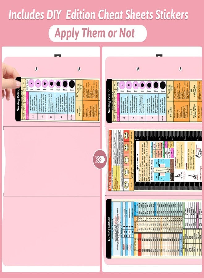 Trustnice Nursing Clipboard Foldable DIY Edition Medical Cheat Sheets Aluminum 3 Layers Foldable Clipboards Pocket Size Profile Clip Nurse Clipboards Notepad for Nurses Students, Teachers, Coaches - Image 2