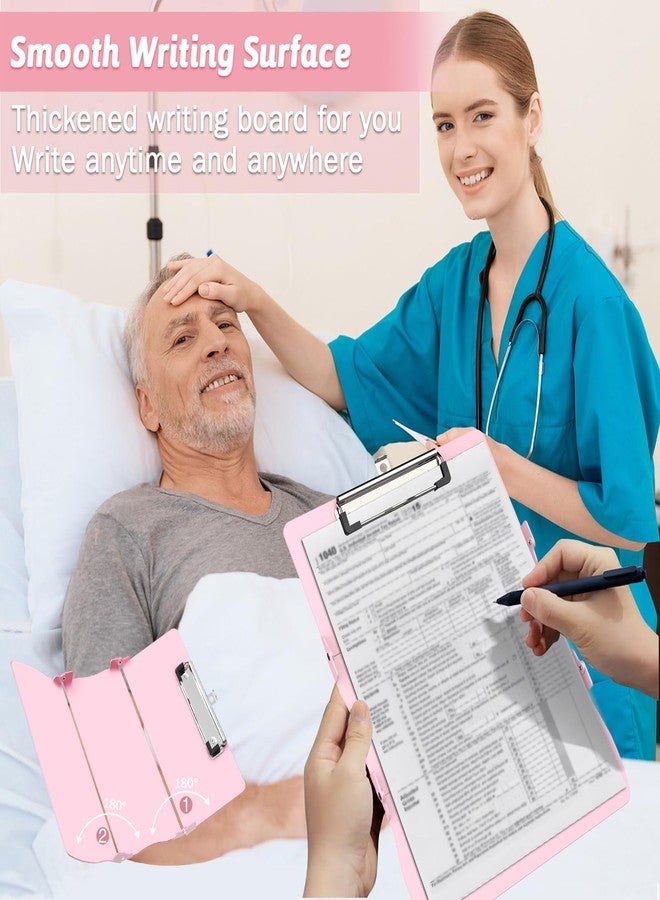 Trustnice Nursing Clipboard Foldable DIY Edition Medical Cheat Sheets Aluminum 3 Layers Foldable Clipboards Pocket Size Profile Clip Nurse Clipboards Notepad for Nurses Students, Teachers, Coaches - Image 4