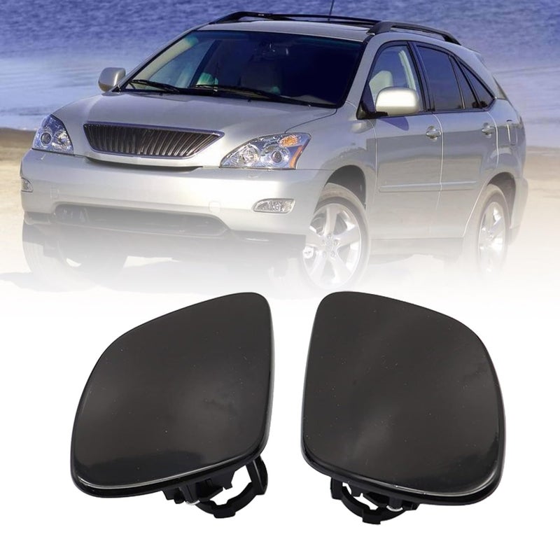 FZJDSD 2pcs Headlamp Washer Nozzle Cover Headlight Cleaning Cap Compatible with Lexus RX330 RX350 20042009 8538248010 8538148040 8538148010 Bumper Headlight Headlamp Washer Spray Nozzle Cap Cover