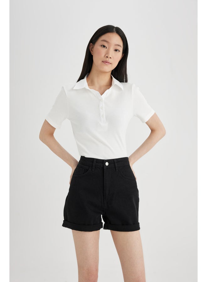 DeFacto Woman Mom Fit Denim Shorts - Image 5