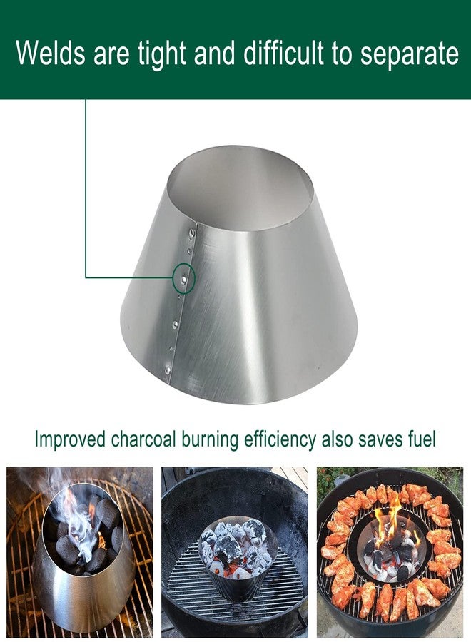 Quantfire شواية كوانتفاير المصنوعة من الفولاذ المقاوم للصدأ، ملحقات شوايات ويبر كيتل مقاس 22 بوصة/26.75 بوصة، شواية بديلة لشوايات ويبر سموكي ماونتن L&XL بيج جرين إيغ، كامادو جو بيج جو - Image 5