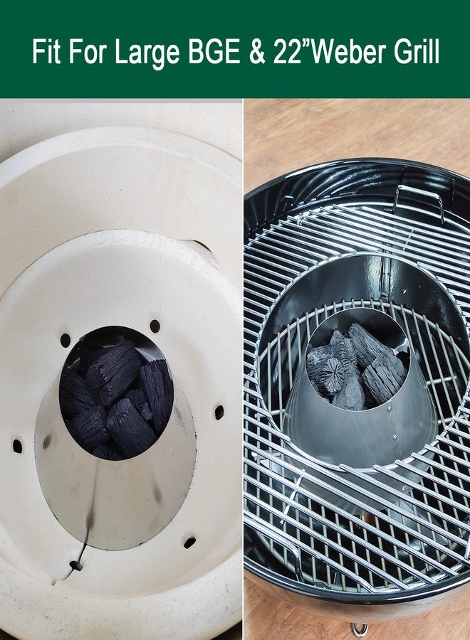 Quantfire شواية كوانتفاير المصنوعة من الفولاذ المقاوم للصدأ، ملحقات شوايات ويبر كيتل مقاس 22 بوصة/26.75 بوصة، شواية بديلة لشوايات ويبر سموكي ماونتن L&XL بيج جرين إيغ، كامادو جو بيج جو - Image 4