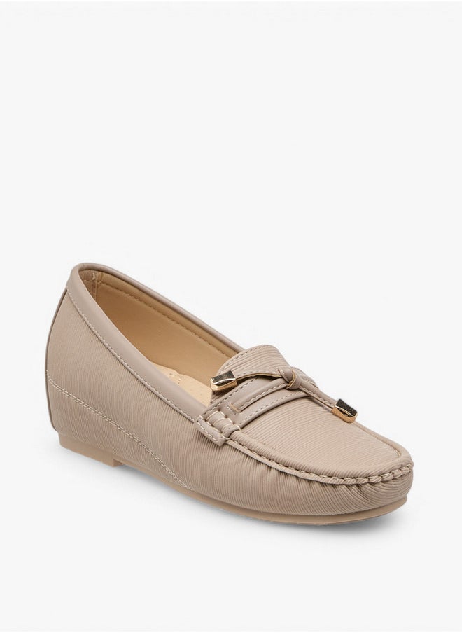 Flora Bella By Shoexpress Textured Slip-On Loafers  - Image 2