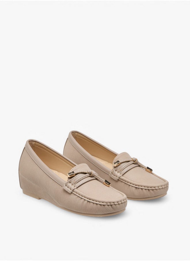 Flora Bella By Shoexpress Textured Slip-On Loafers  - Image 1