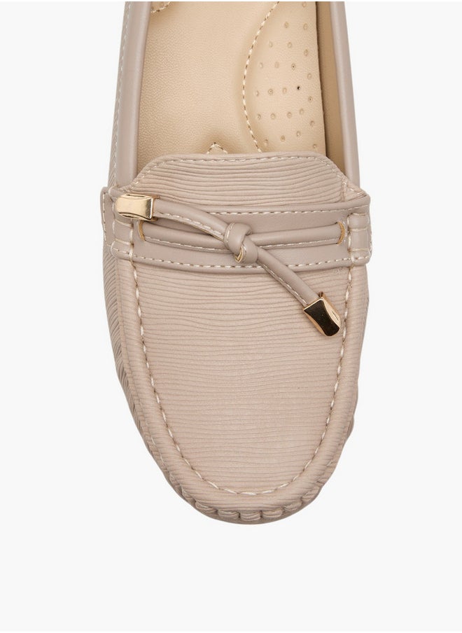 Flora Bella By Shoexpress Textured Slip-On Loafers  - Image 4