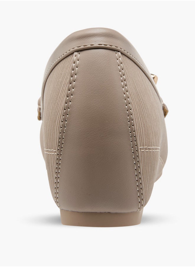 Flora Bella By Shoexpress Textured Slip-On Loafers  - Image 5