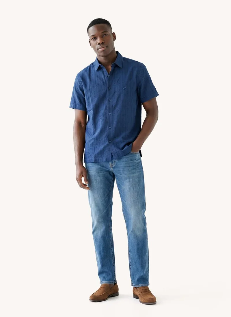 Nautica  Men Regular Fit Knitted Shirt for Comfortable Styling - Navy for Men | Best Price UAE