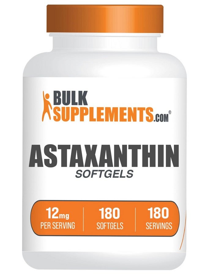 بالك سابلمنتس كبسولات أستازانتين ١٢ ملغ من BulkSupplements.com - مكملات أستازانتين، مصدر مضاد للأكسدة - خالٍ من الغلوتين، كبسولة هلامية واحدة لكل حصة، ١٨٠ كبسولة (عبوة من قطعة واحدة) - Image 1