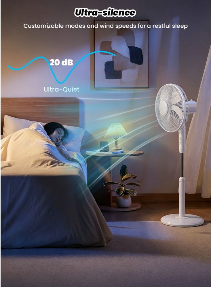 GGEROU Pedestal Stand Fan with Remote Control,16 inch,3 Speed& Adjustable Height,140° Levels rotation Angle,5 Leaf Quiet Power Saving with 7.5 Hour Timer floor fan,for Bedroom Home Office, Black - Image 5