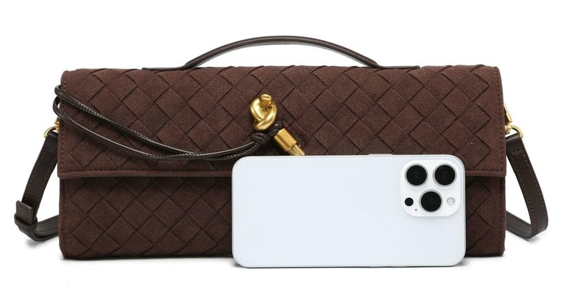 Upbull Trendy Woven Evening Clutch Purses Women Underarm Shoulder Handbag Cute Satchels Crossbody Purse PU Leather Wallet - Image 3