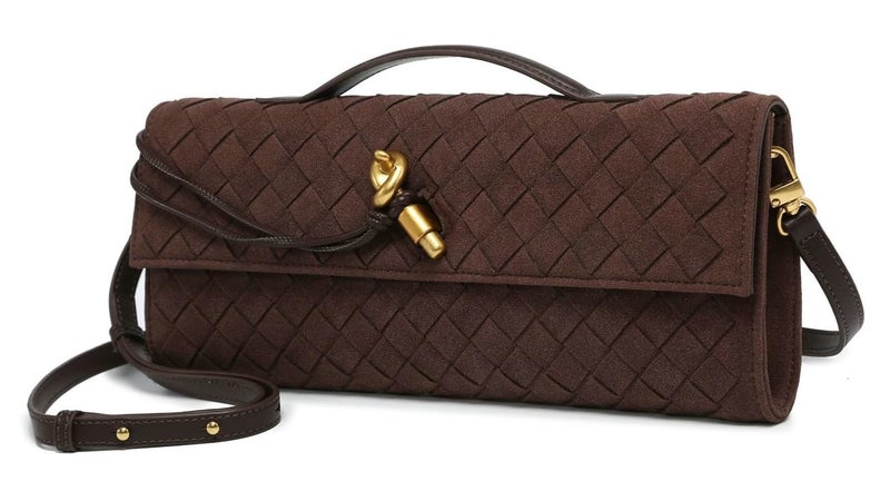 Upbull Trendy Woven Evening Clutch Purses Women Underarm Shoulder Handbag Cute Satchels Crossbody Purse PU Leather Wallet - Image 1