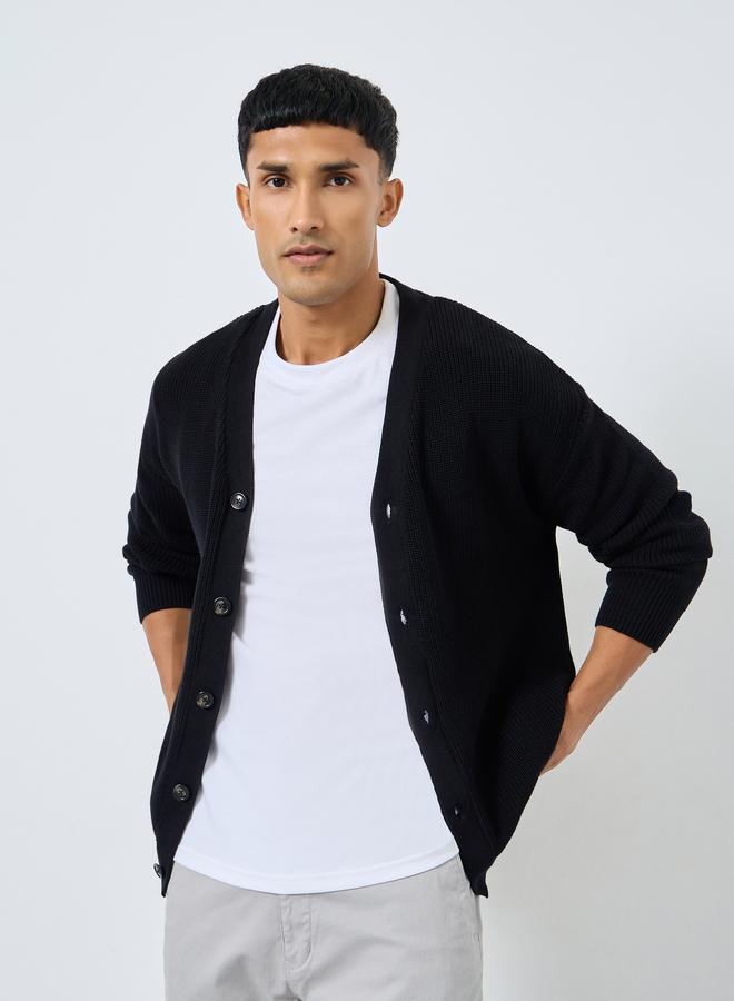 ستايلي كارديجان محبوك مع شريط أزرار - Image 1