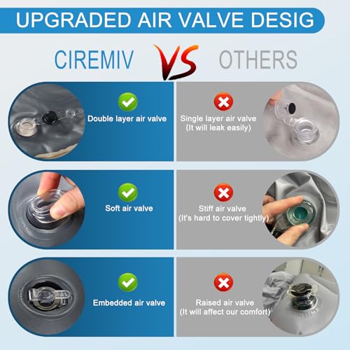 Ciremiv Car Bed with The Most Complete Sleeping Accessories|Leakproof Comfortable Durable Car Mattress|Built-in Pillow with Pump Air Mattress|for SUV Minivan Mpv Road Trip Inflatable Bed - Image 5