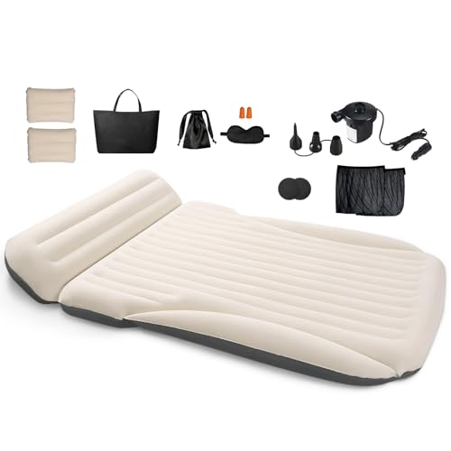 Ciremiv Car Bed with The Most Complete Sleeping Accessories|Leakproof Comfortable Durable Car Mattress|Built-in Pillow with Pump Air Mattress|for SUV Minivan Mpv Road Trip Inflatable Bed - Image 1