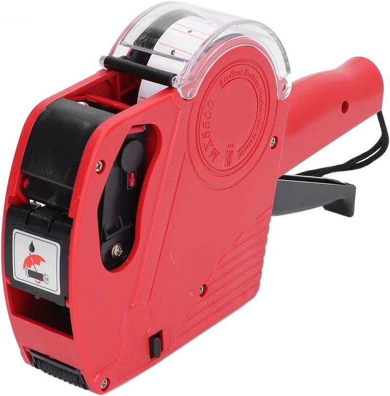 Red Manual Labeling Machine 8 Digits Portable Tag Gun Price Marker Tool - Image 1