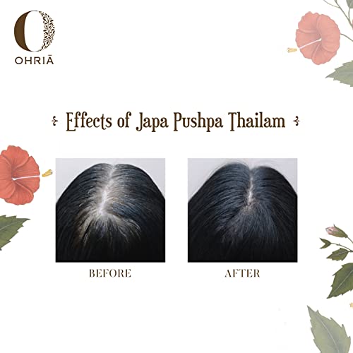Ohria Ayurveda Japa Pushpa Thailam Hair Oil 200ml | Ayurvedic Herbal Hair Oil with Neelibhringadi, Hibiscus & Amla | Nourishes Scalp, Strengthens Hair & Enhances Shine for All Hair Types - Image 5