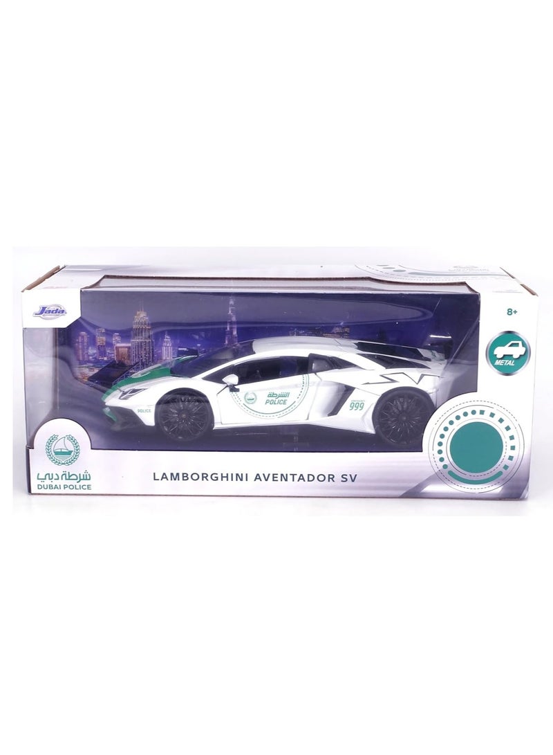 JADA Dubai Police 2017 Lamborghini Aventador SV Car Scale 1:24 - Image 2
