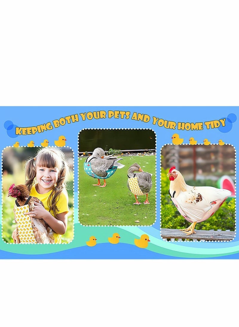 Y&D Pet Chicken Diapers, Duckling Adjustable Reusable Goose Clothes Washable Diapers with Bow Tie for Farm Duck Hen Poultry, 3 Pieces - Image 2