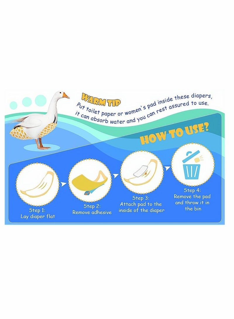 Y&D Pet Chicken Diapers, Duckling Adjustable Reusable Goose Clothes Washable Diapers with Bow Tie for Farm Duck Hen Poultry, 3 Pieces - Image 3