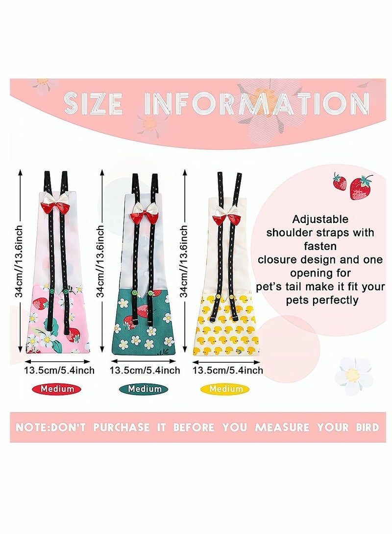 Y&D Pet Chicken Diapers, Duckling Adjustable Reusable Goose Clothes Washable Diapers with Bow Tie for Farm Duck Hen Poultry, 3 Pieces - Image 4