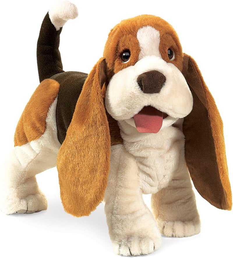 Folkmanis Basset Hound Hand Puppet - Soft Plush Toy for Cuddling - Image 1