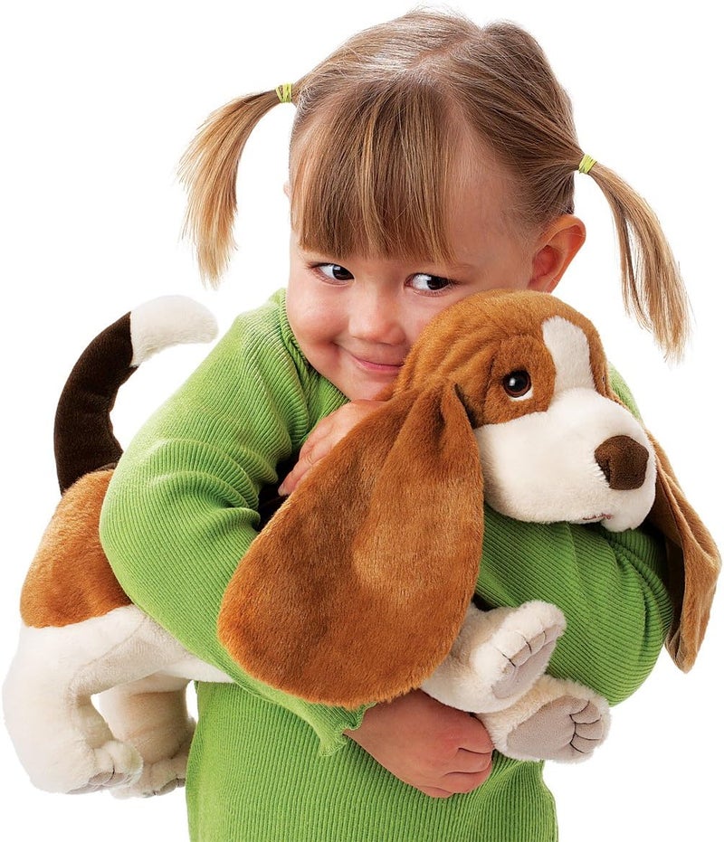 Folkmanis Basset Hound Hand Puppet - Soft Plush Toy for Cuddling - Image 4