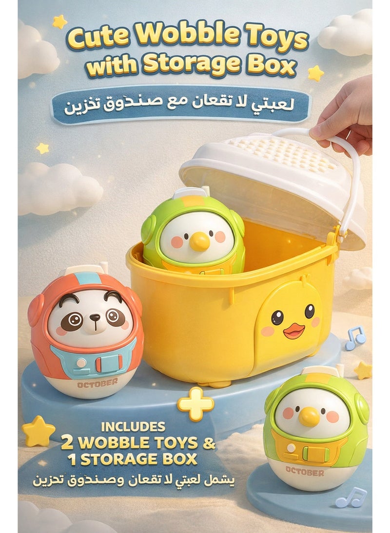 2-Pack Animal Roly-Poly Baby Toys with Bell Sound, 360° Wobble Educational Toys for Infants 6–18 Months - Image 1