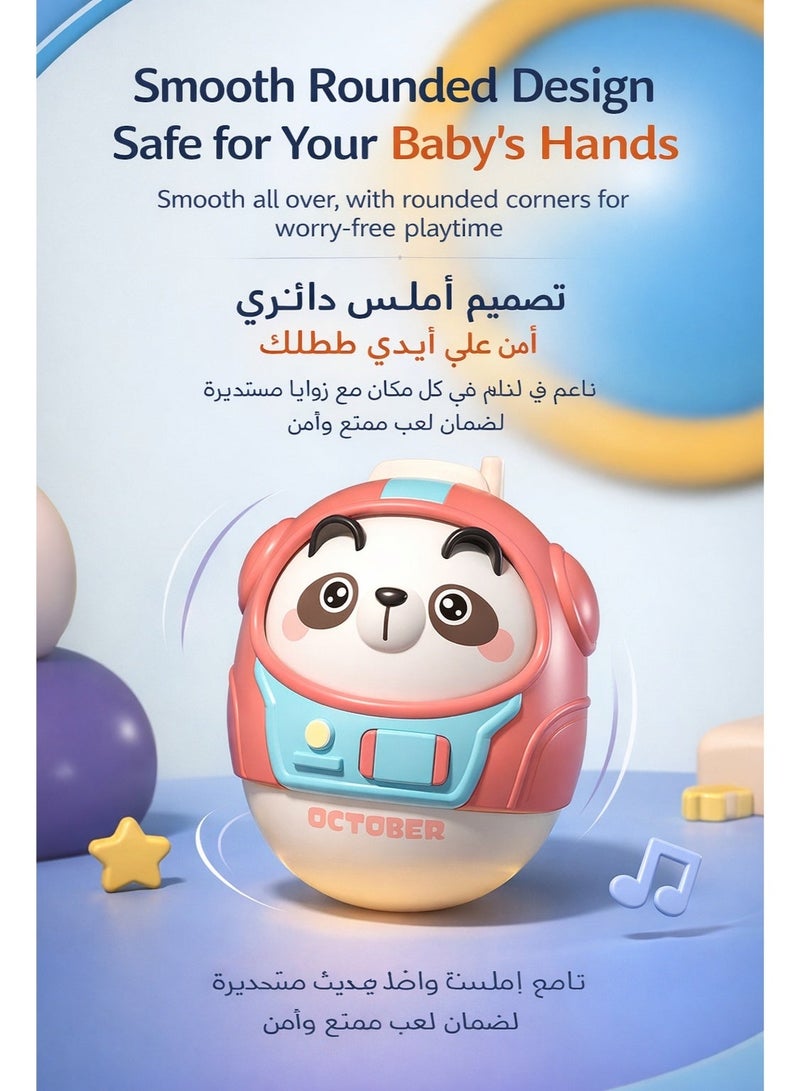 مجموعة لعبتين متمايلتين للأطفال بتصميم حيوانات مع صوت جرس، ألعاب تعليمية تهتز بزاوية 360° للرضع من 6 إلى 18 شهرًا - Image 5