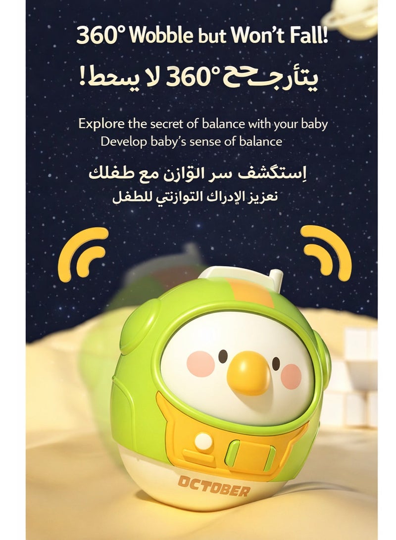 مجموعة لعبتين متمايلتين للأطفال بتصميم حيوانات مع صوت جرس، ألعاب تعليمية تهتز بزاوية 360° للرضع من 6 إلى 18 شهرًا - Image 4