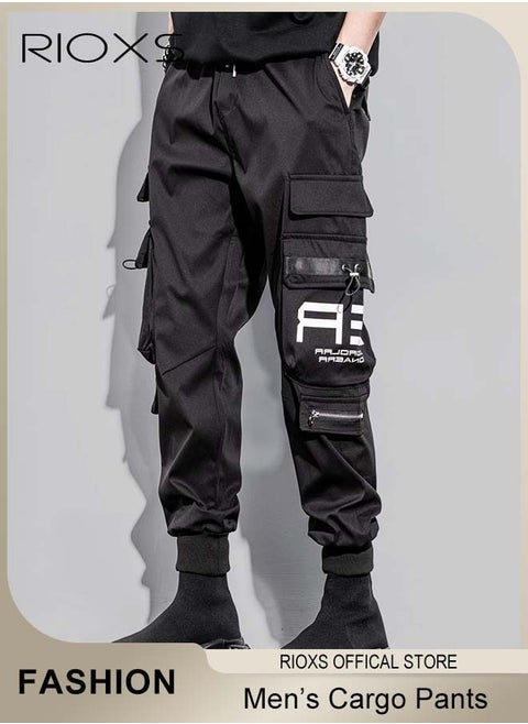 Men's Fashionable Cargo Pants, Casual Workout Jogging Drawstring Pants with Multiple Pockets, Regular Fit Drawstring Sweatpants, Comfortable Cargo Jogger Trousers, Suitable for Outdoor Activities and Daily Leisure
