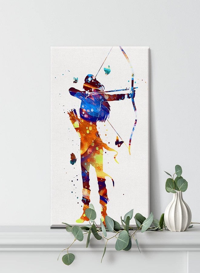 Nvhai Archer Girl Watercolor Wall Art Archery Female Woman Canvas Painting Prints for Home Wall Decor Framed Bowhunting Artwork Doctor Gifts(12x15 Inch) - Image 5