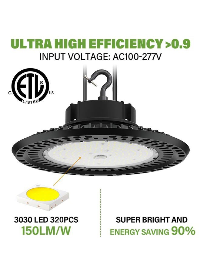 BFT UFO 240W LED High Bay Light 2 Pack ETL Listed 0-10V Dimmable High Bay LED Lights 36000LM 5000K LED High Bay Light with US Plug - Image 2
