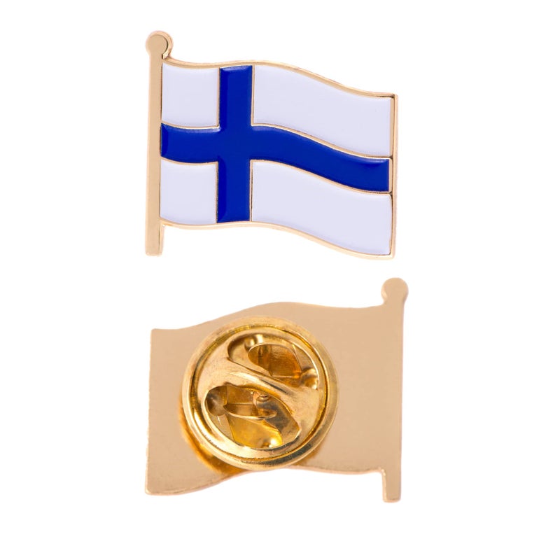 Desert Cactus Finland Lapel Pin Country Enamel Made of Metal Souvenir Hat Men Women Patriotic Finnish (Waving Flag Lapel Pin) - Image 1