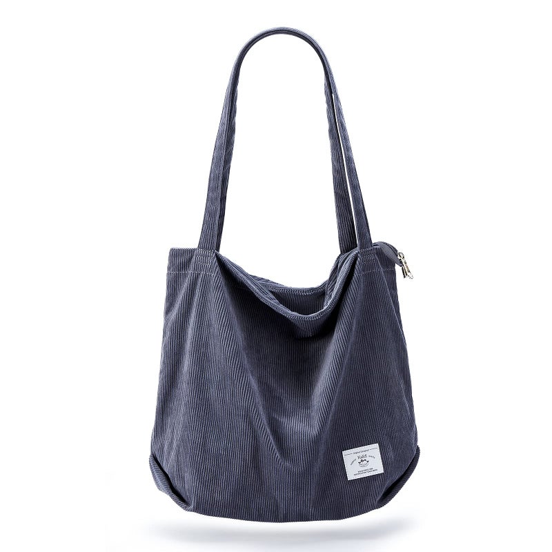 KALIDI FANCY FOREST KALIDI Large Totes Bag Women Corduroy Shoulders Handbag Lightweight Shopping Purse with Zipper Pockets - Image 1