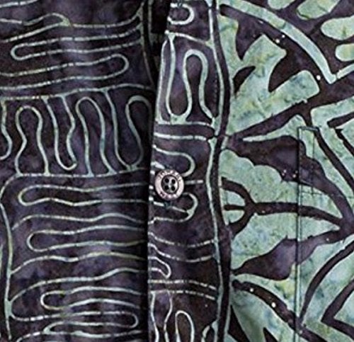 Johari West Men's Button-Down Short Sleeve Shirt, Geometric Forest (Green, X-Large Tall) - Image 3