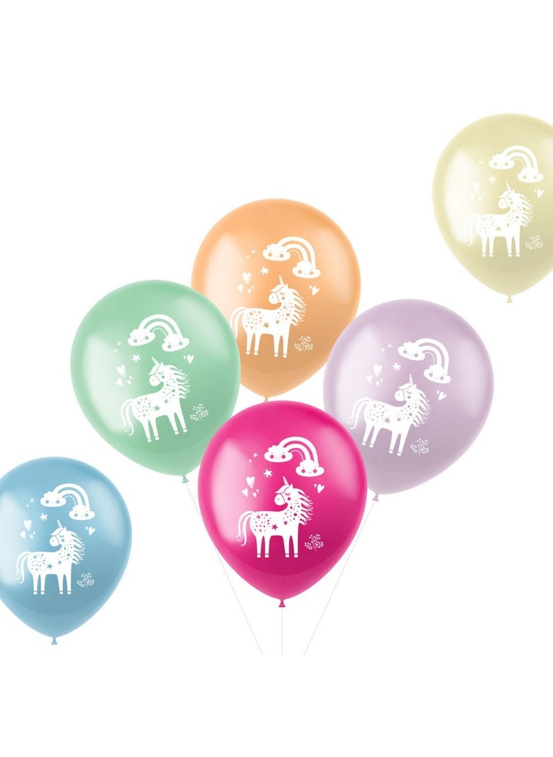 Folat Unicorn Rainbow Balloons Metallic Multicolor 33 cm 6-pack