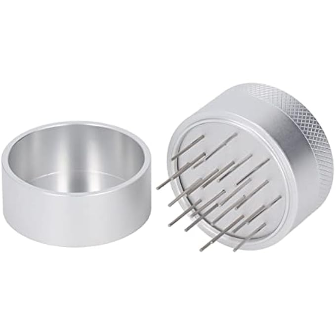 GLOGLOW Coffee Needle Distributor With Base Stainless Steel Hand Coffee Stirrer Tool Espresso Needle Stirrer For Even Extraction  Consistent Tamping Silver - Image 2